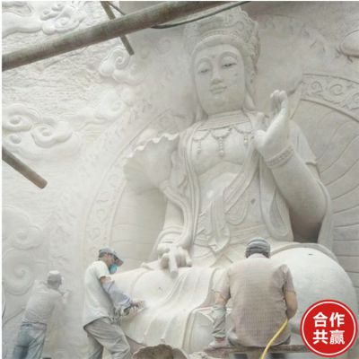 寺庙摆放大理石浮雕菩萨神像博鱼网页版