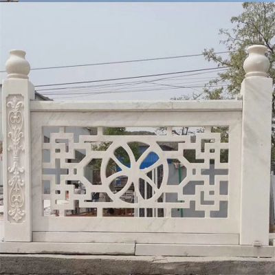 景区河道装饰芝麻白浮雕镂空石栏杆博鱼网页版