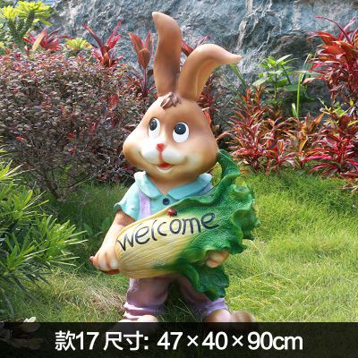 酒店一只抱白菜的玻璃钢兔子博鱼网页版
