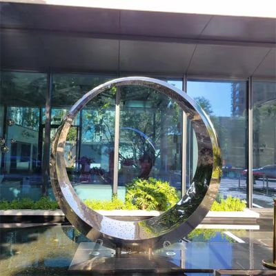 别墅房地产园林不锈钢金属圆环月亮景观博鱼网页版