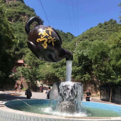 天壶博鱼网页版  玻璃钢仿铜园林景观摆件户外大型喷泉水景天壶