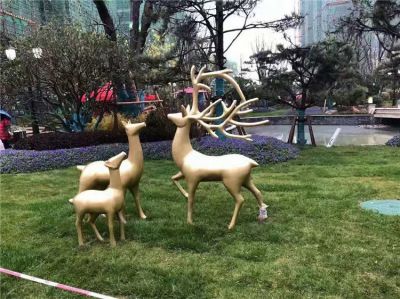 玻璃钢动物博鱼网页版鹿 户外公园绿地摆件