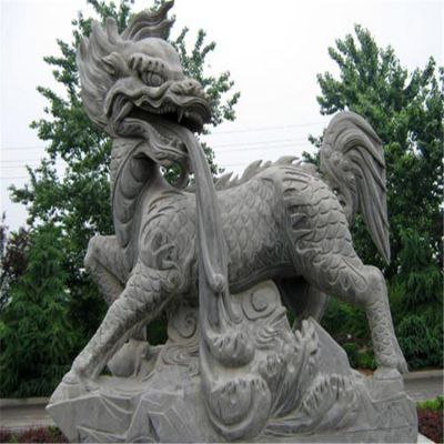 公园景区大型青石石雕麒麟