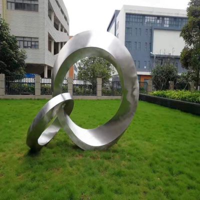 城市广场草地摆放创意不锈钢圆环景观博鱼网页版