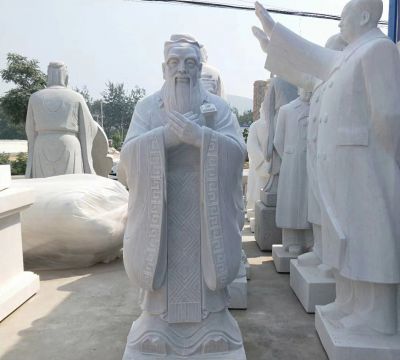汉白玉孔子博鱼网页版校园人物石雕