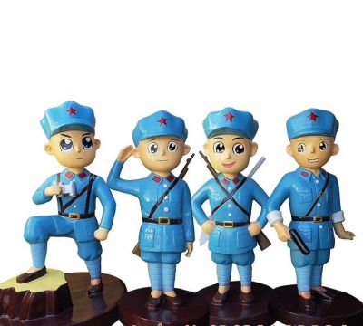 玻璃钢卡通仿真人物玩偶室内装饰品美陈摆件解放军博鱼网页版