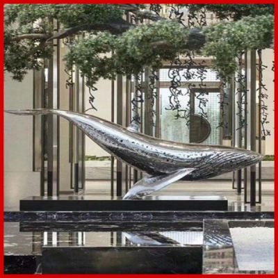 酒店水池摆放不锈钢创意海豚景观小品博鱼网页版