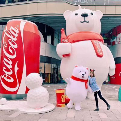 玻璃钢彩绘户外商场大型卡通熊博鱼网页版