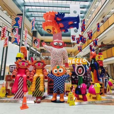商场室内装饰玻璃钢卡通主题公仔博鱼网页版