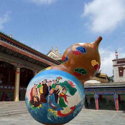 广场大型玻璃钢彩绘葫芦博鱼网页版