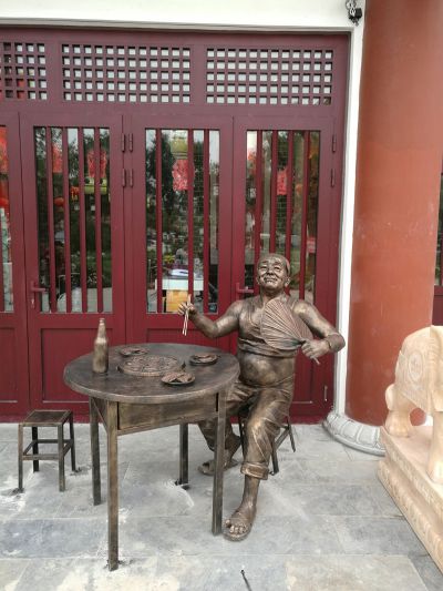 玻璃钢仿铜民俗生活人物吃火锅情景小品博鱼网页版