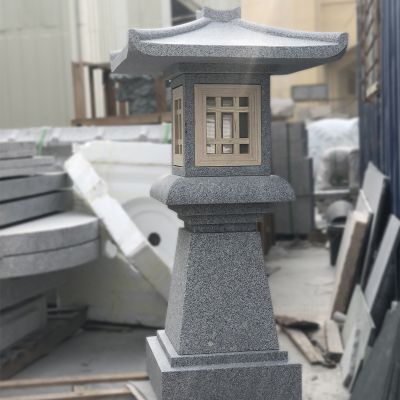 石灯笼落地日式园林别墅装饰仿古做旧户外摆件青石石灯