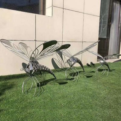 户外不锈钢镂空蜻蜓博鱼网页版园林 景观动物小品