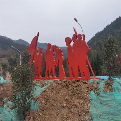 红色景区摆放不锈钢剪影喷漆爱国人物博鱼网页版