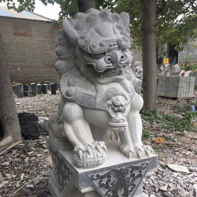 庭院墓地大型青石石雕辟邪狮子博鱼网页版