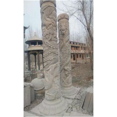 户外庭院大理石砂石石雕盘龙石柱博鱼网页版