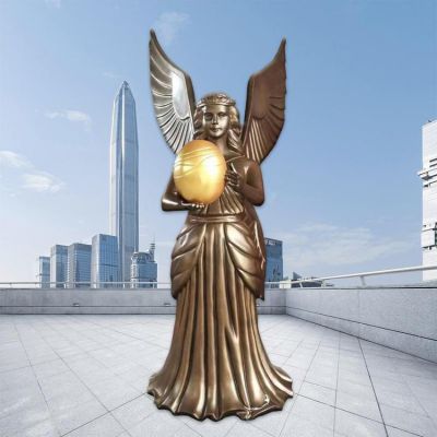 户外玻璃钢博鱼网页版 古铜人物造型欧式天使摆件仿真少女装饰美陈