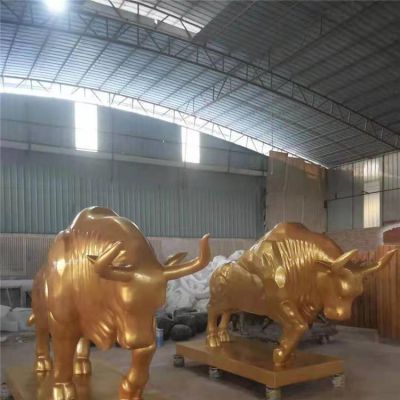 玻璃钢仿铜华尔街牛企业广场景观博鱼网页版