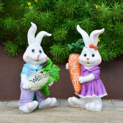 电影院两只欢迎光临玻璃钢兔子博鱼网页版