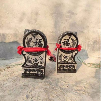 庭院门口一对青石石雕镇宅抱鼓石博鱼网页版