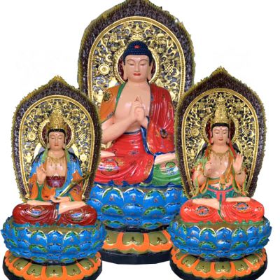 寺庙供奉大型景观玻璃钢彩绘三圣博鱼网页版