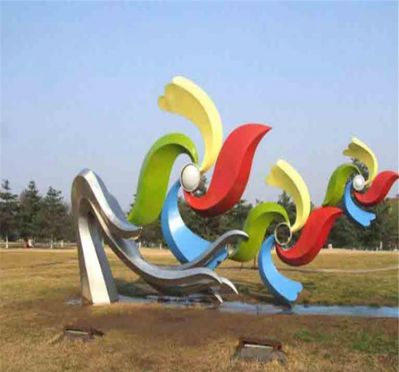 公园大学街边彩绘抽象不锈钢风筝博鱼网页版