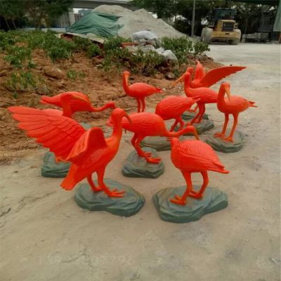 玻璃钢户外园林水景池塘火烈鸟博鱼网页版