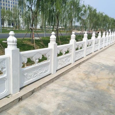 别墅公园石栏板 河道汉白玉石雕栏杆校园升旗台