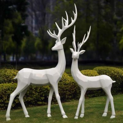 几何不锈钢几何 户外草坪动物景观梅花鹿博鱼网页版