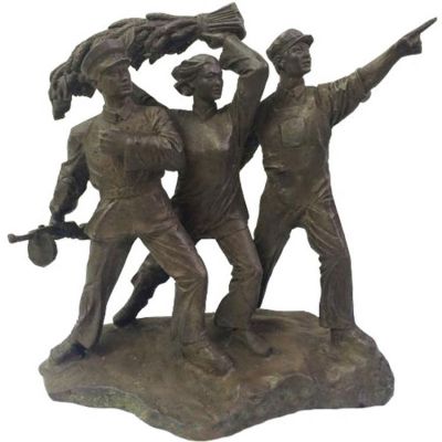 景区摆放玻璃钢仿铜军人红色文化主题博鱼网页版