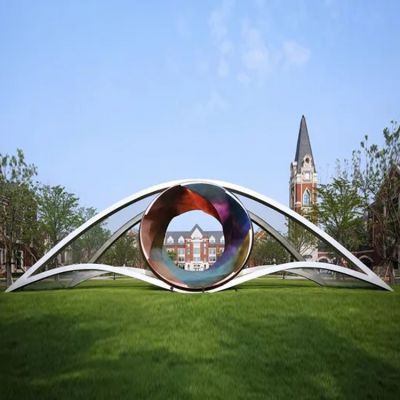 不锈钢大型抽象眼睛博鱼网页版  景区园林摆放小品