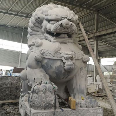 青石石雕大型仿真庭院寺庙祠堂狮子博鱼网页版