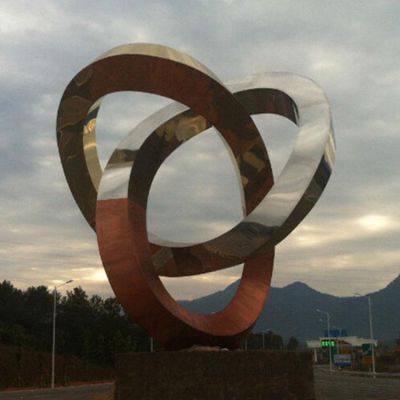 户外广场大型不锈钢创意抽象圆环