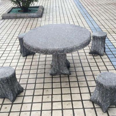 庭院摆放花岗岩雕刻树枝圆桌圆凳博鱼网页版