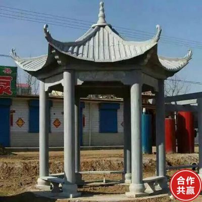 大理石石雕户外园林大型中式凉亭博鱼网页版