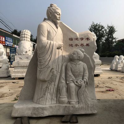 学校公园汉白玉临池学书典故人物王羲之景观石雕