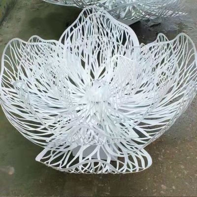不锈钢户外喷泉水景摆件拉丝镂空莲花摆件