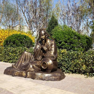 李白醉酒玻璃钢仿铜历史名人情景博鱼网页版