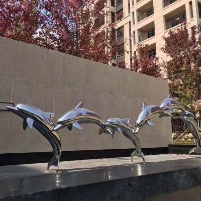 户外广场水景不锈钢镜面海豚博鱼网页版