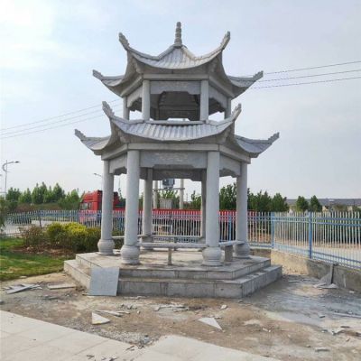 青石二层宝盖中式园林景观凉亭博鱼网页版