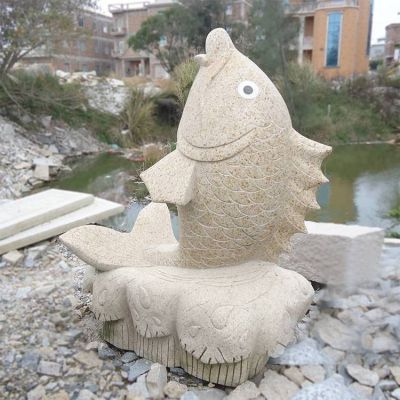 流水景观石雕鲤鱼摆件小区户外水景喷水鱼博鱼网页版