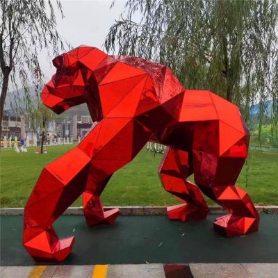 不锈钢几何户外园林大型抽象动物猴子博鱼网页版