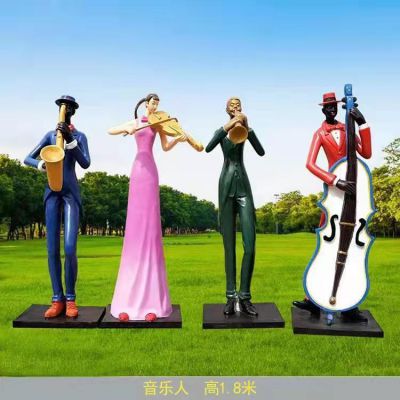 商场抽象 大型彩绘演奏音乐的人物博鱼网页版