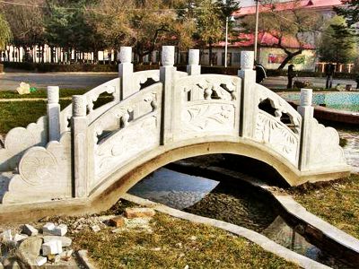 花园广场微景观小石拱桥汉白玉栏杆装饰摆件