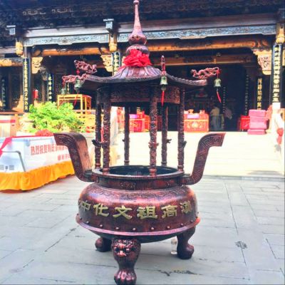 宗祠寺院摆放化宝铸铜香炉博鱼网页版