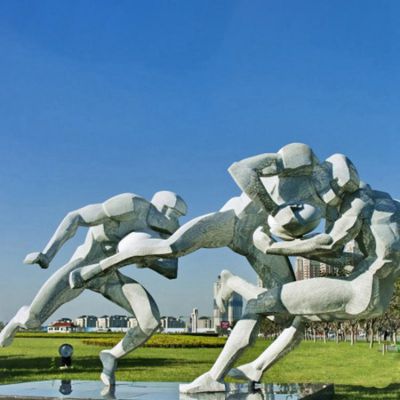 校园广场不锈钢仿铜户外运动的抽象人物景观