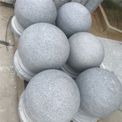 大理石浮雕挡车石球小区学校门口摆件是圆墩