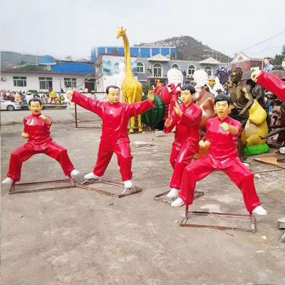 公园摆放玻璃钢打太极拳的人物博鱼网页版摆件