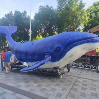 景区大型玻璃钢彩绘海洋动物景观鲸鱼博鱼网页版
