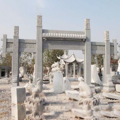 大理石石雕户外多门牌坊